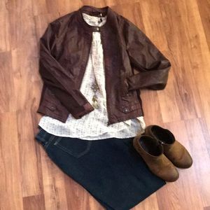 EUC Maurices size large faux leather jacket